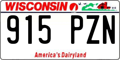 WI license plate 915PZN