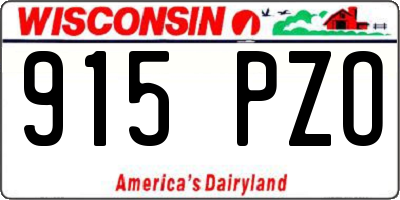 WI license plate 915PZO