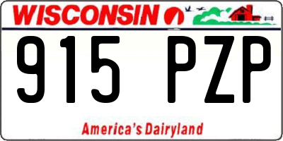 WI license plate 915PZP