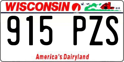 WI license plate 915PZS