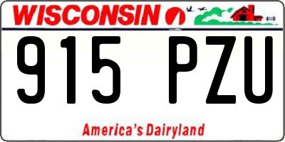 WI license plate 915PZU