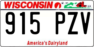 WI license plate 915PZV
