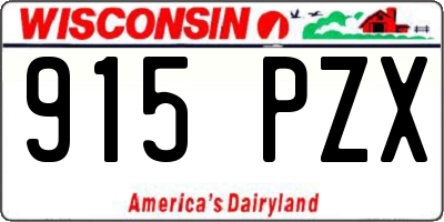 WI license plate 915PZX