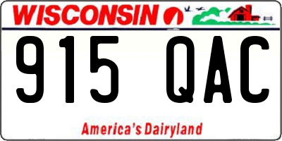 WI license plate 915QAC