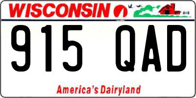 WI license plate 915QAD
