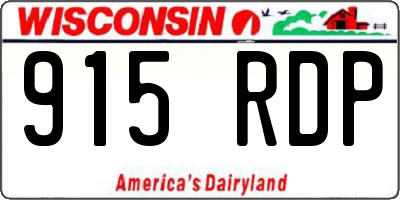 WI license plate 915RDP