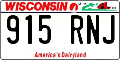 WI license plate 915RNJ