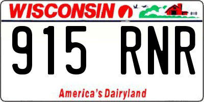 WI license plate 915RNR
