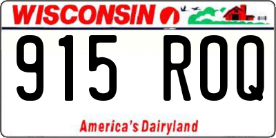 WI license plate 915ROQ
