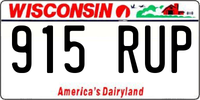 WI license plate 915RUP