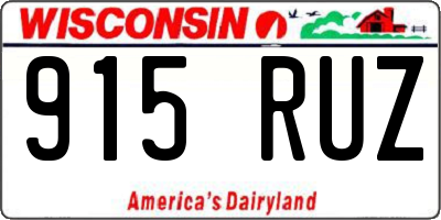 WI license plate 915RUZ