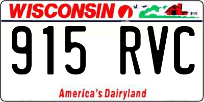 WI license plate 915RVC