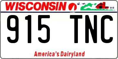 WI license plate 915TNC