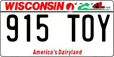 WI license plate 915TOY