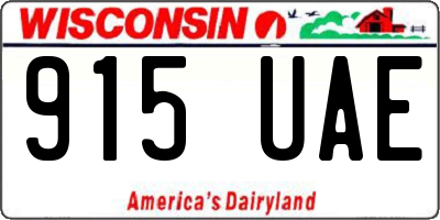 WI license plate 915UAE