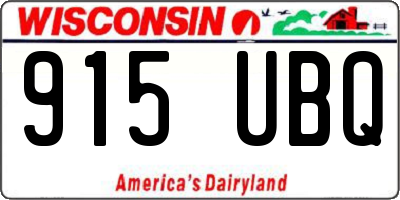 WI license plate 915UBQ