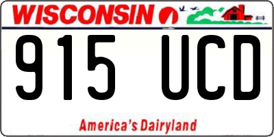 WI license plate 915UCD