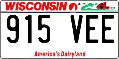 WI license plate 915VEE