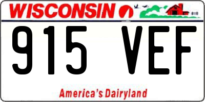 WI license plate 915VEF