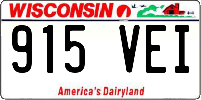 WI license plate 915VEI