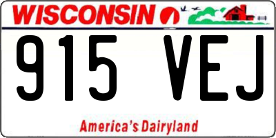 WI license plate 915VEJ