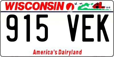 WI license plate 915VEK