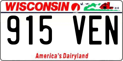 WI license plate 915VEN