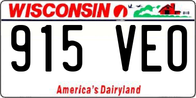 WI license plate 915VEO