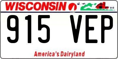 WI license plate 915VEP