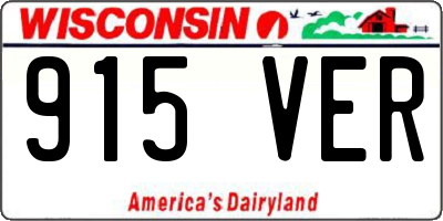 WI license plate 915VER