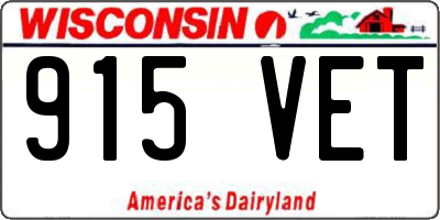 WI license plate 915VET