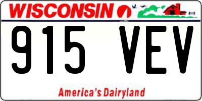 WI license plate 915VEV