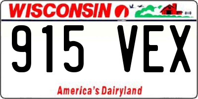 WI license plate 915VEX
