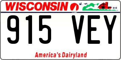 WI license plate 915VEY