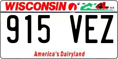 WI license plate 915VEZ