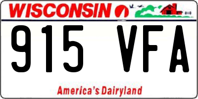 WI license plate 915VFA