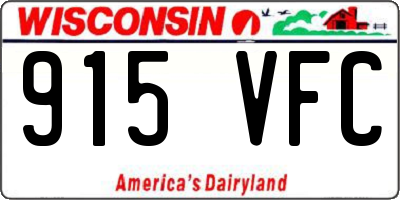 WI license plate 915VFC