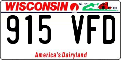 WI license plate 915VFD