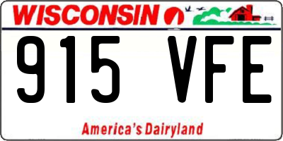 WI license plate 915VFE