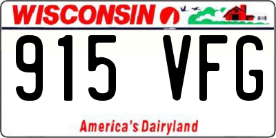 WI license plate 915VFG