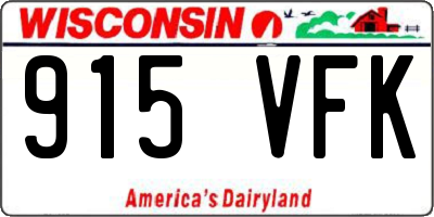 WI license plate 915VFK