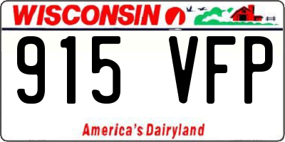 WI license plate 915VFP