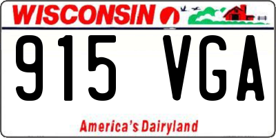 WI license plate 915VGA