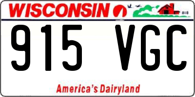 WI license plate 915VGC