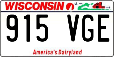 WI license plate 915VGE