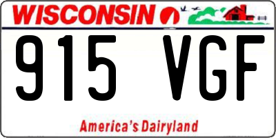 WI license plate 915VGF