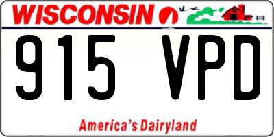 WI license plate 915VPD