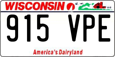 WI license plate 915VPE