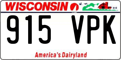WI license plate 915VPK