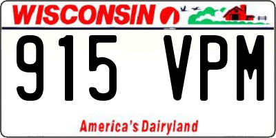 WI license plate 915VPM
